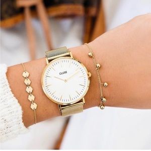 Cluse Brass Mesh Strap Watch